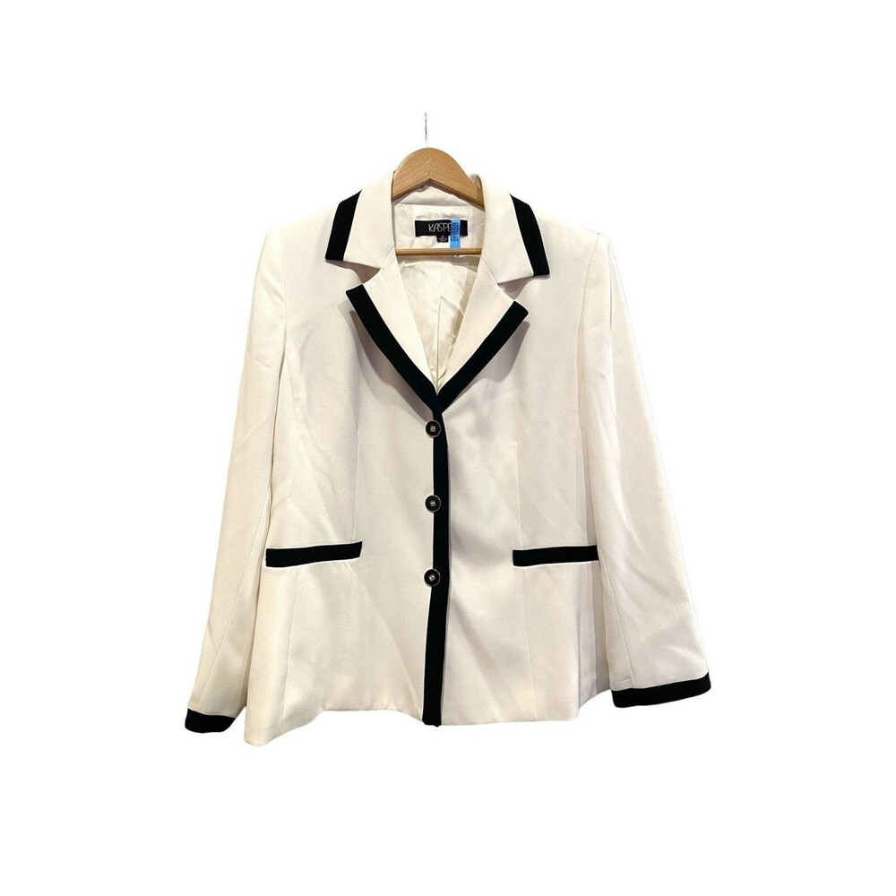 KASPER WHITE BLACK CAREER JACKET BLAZER sz 14 $119